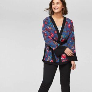 Ann Taylor LOFT Wildflower Belted Kimono Jacket Blazer Size Small